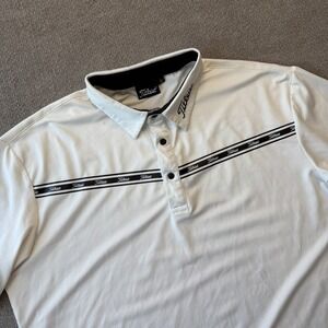 Titleist Golf Polo Black And White Men's Size XL